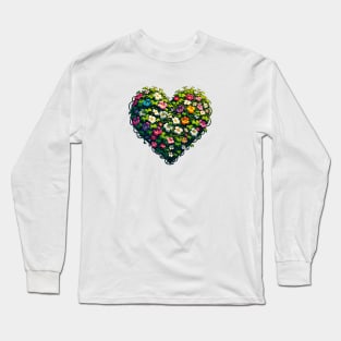 Floral Heart Long Sleeve T-Shirt